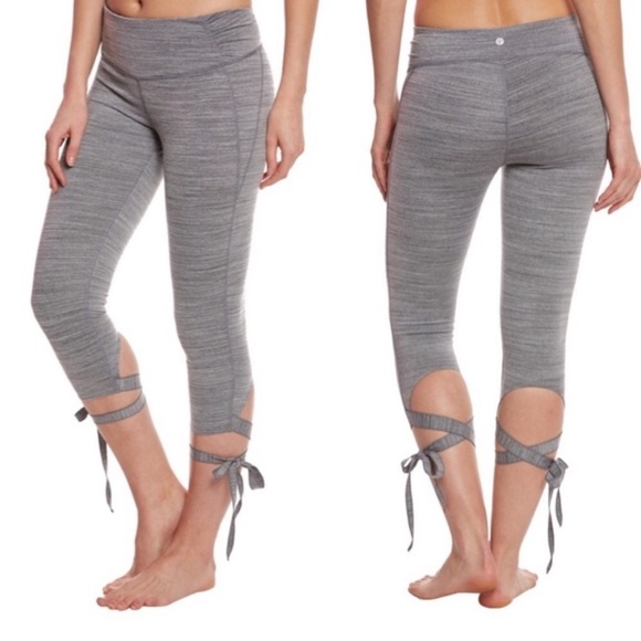 manduka Pants - Manduka Yoga Flux Tie Leg Gray Leggings Sz XS